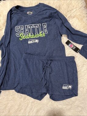 NFL Seattle Seahawks Navy Pajama Set